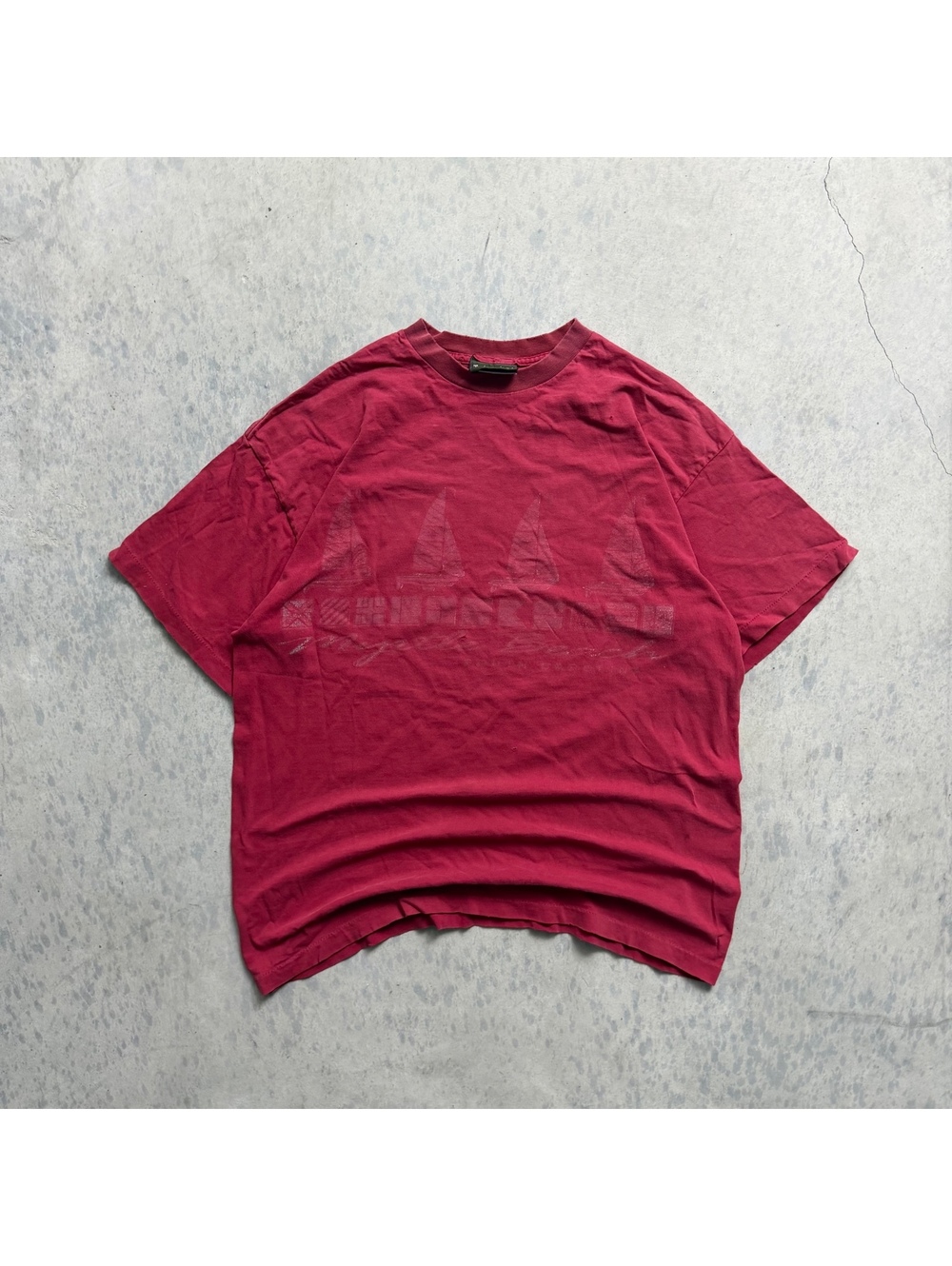 Vtg 90s Timberland Myrtle Beach Graphic T Shirt Sz. L Faded Distressed USA Red